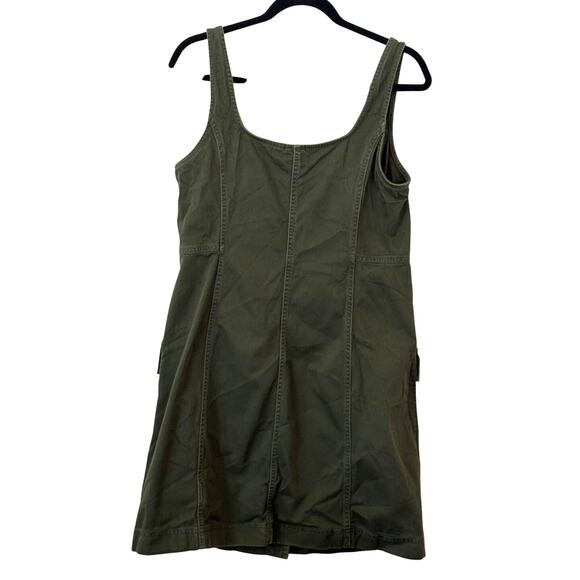 GAP 100% Cotton Denim Button Down Short Dress w/ Pockets Summer Green - Medium - Picture 2 of 4